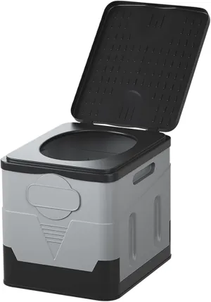 Portable Potty for Camping Folding Portable Toilet for Adults Car Toilet Camp Toilet Outdoor Toilet for Boat/Hiking/Long Trips/Travel/Beach Black