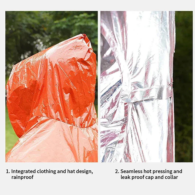 Portable reflective hiking poncho