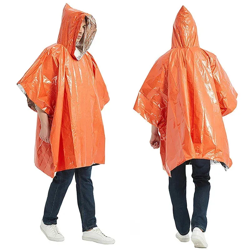 Portable reflective hiking poncho