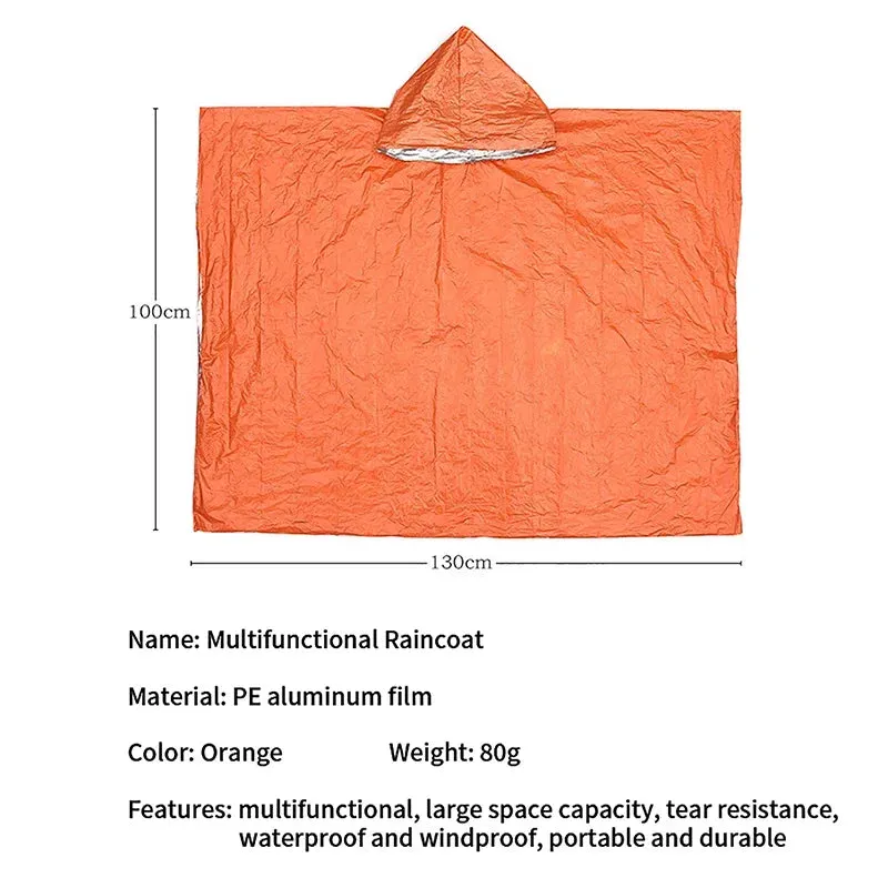 Portable reflective hiking poncho