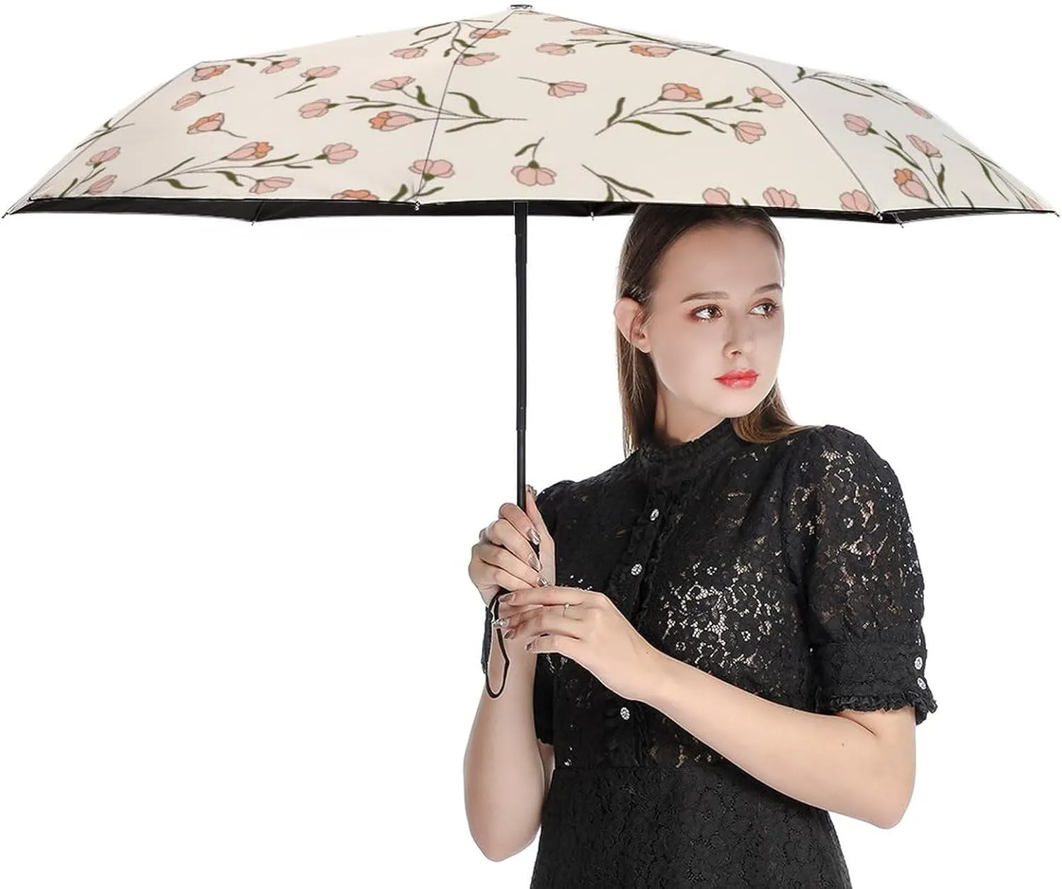 Portable Travel Umbrella Folding Automatic Compact Anti-UV Umbrellas for Rain/Sun