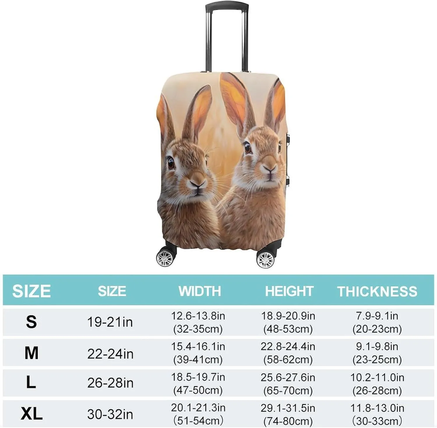 Prairies Hare Rabbits Luggage Cover for Suitcase Luggage Protector Travel Bag Covers for Luggages