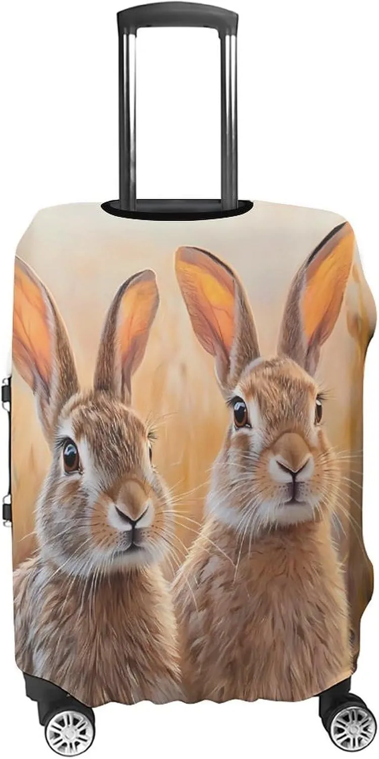 Prairies Hare Rabbits Luggage Cover for Suitcase Luggage Protector Travel Bag Covers for Luggages