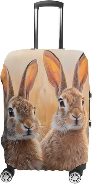 Prairies Hare Rabbits Luggage Cover for Suitcase Luggage Protector Travel Bag Covers for Luggages