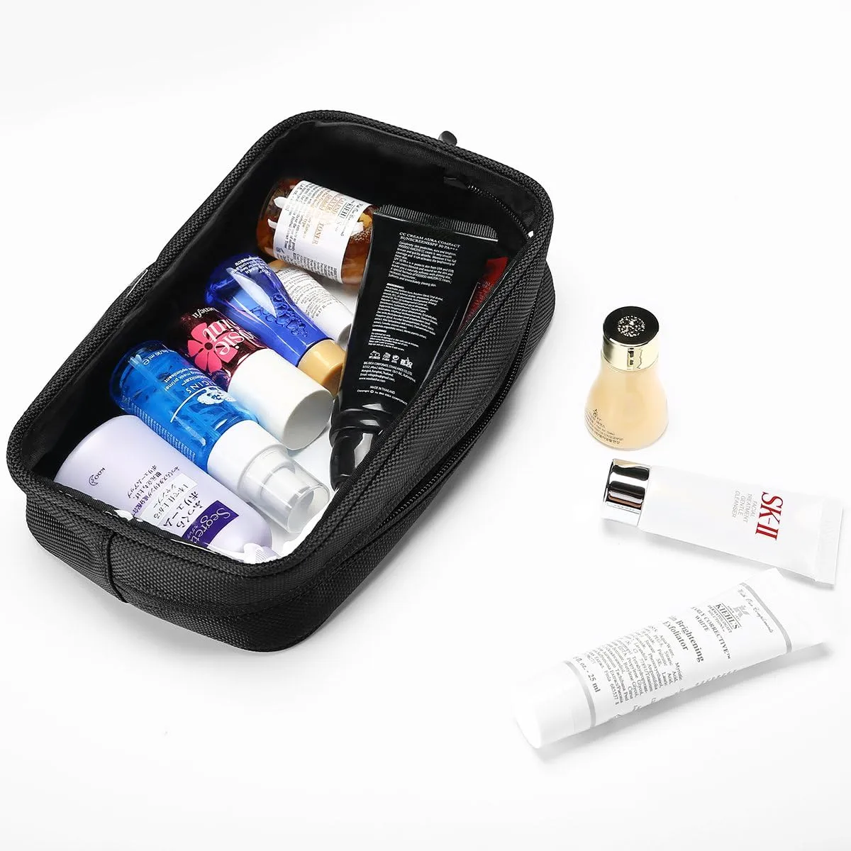 ProCase [2 Pack] TSA Approved Travel Toiletry Bag Pouch, Matte Clear Quart Size Bag Carry-On Airport Airline Compliant Bag Travel Makeup Cosmetic Bag for Toiletries Liquids Creams Cosmetics -Black