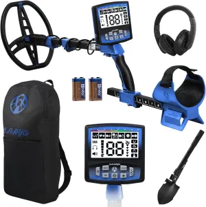 Professional Metal Detector for Adults,12" IP68 Waterproof Search Coil with LCD Backlight,5 Modes Gold Detector,Advanced DSP Chip&High Accuracy System for Beach/Gold Hunting(Blue)