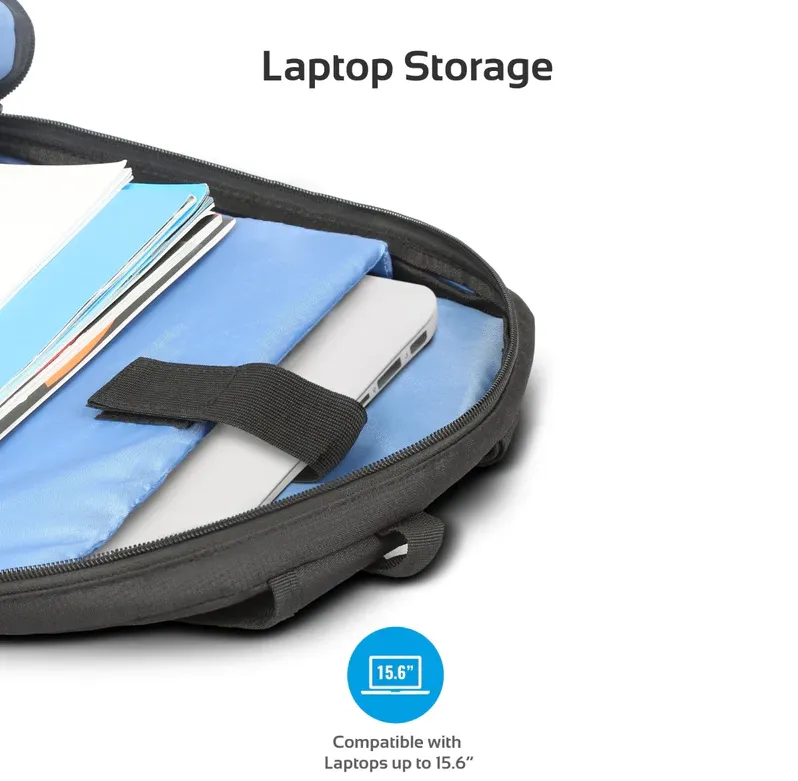 Promate High Capacity Dual Tone Backpack (ALPHA-BP) - Multiple Pockets, For Laptops Up to 15.6"