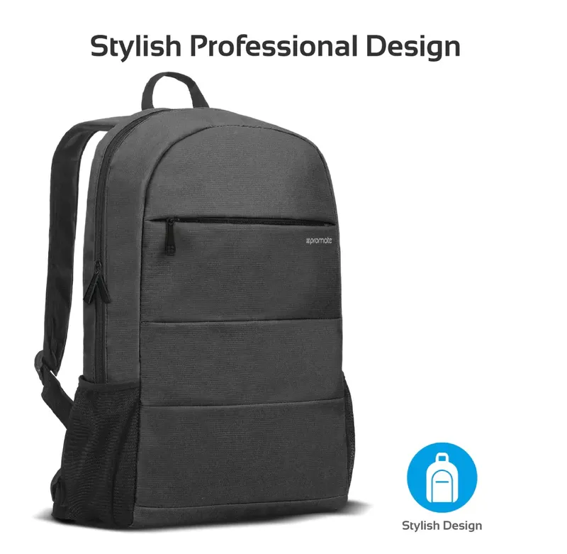 Promate High Capacity Dual Tone Backpack (ALPHA-BP) - Multiple Pockets, For Laptops Up to 15.6"