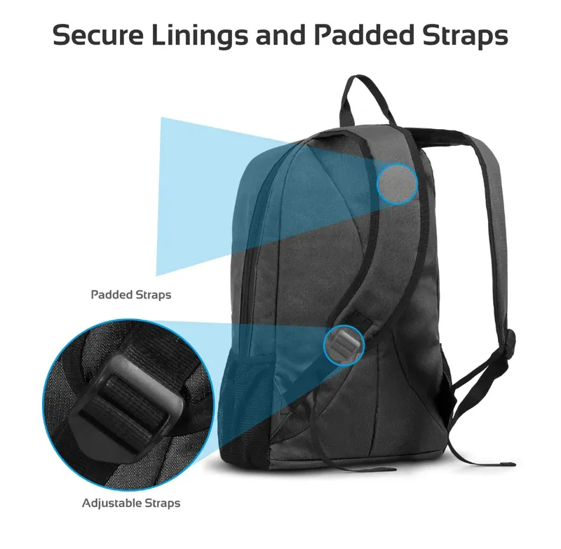 Promate High Capacity Dual Tone Backpack (ALPHA-BP) - Multiple Pockets, For Laptops Up to 15.6"