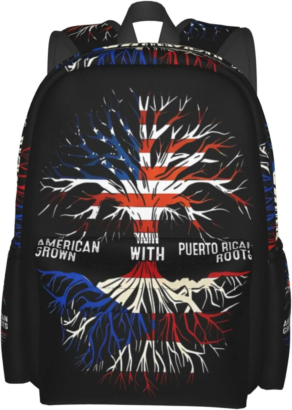 Puerto Rico Flag American Puerto Rican Roots Tree Laptop Backpack Work Travel Backpacks Business Rucksack Casual Outdoor Daypack with Adjustable Strap Bags for Sports Office Gym Hiking