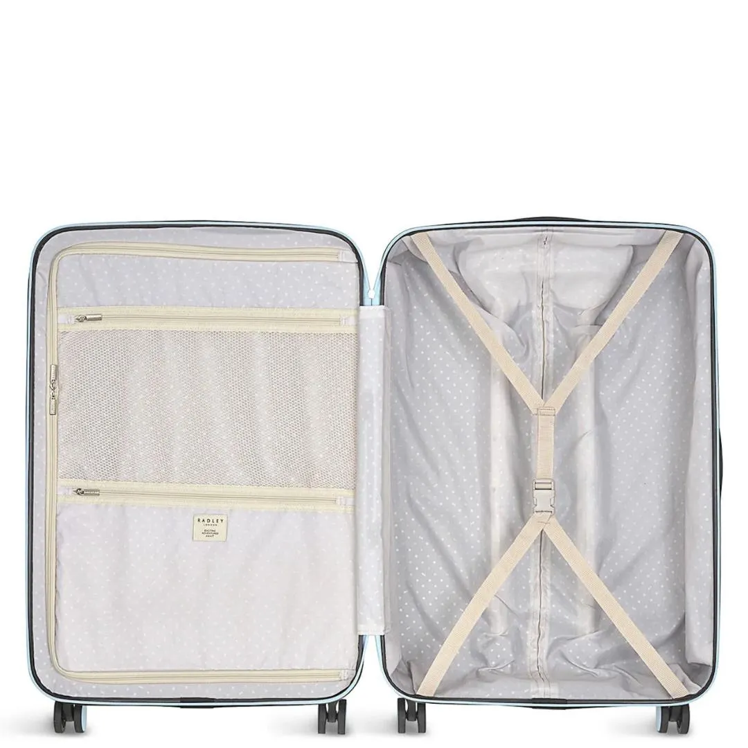 Radley Texture Dog 4 Wheel Large Suitcase 79cm - Pale Blue