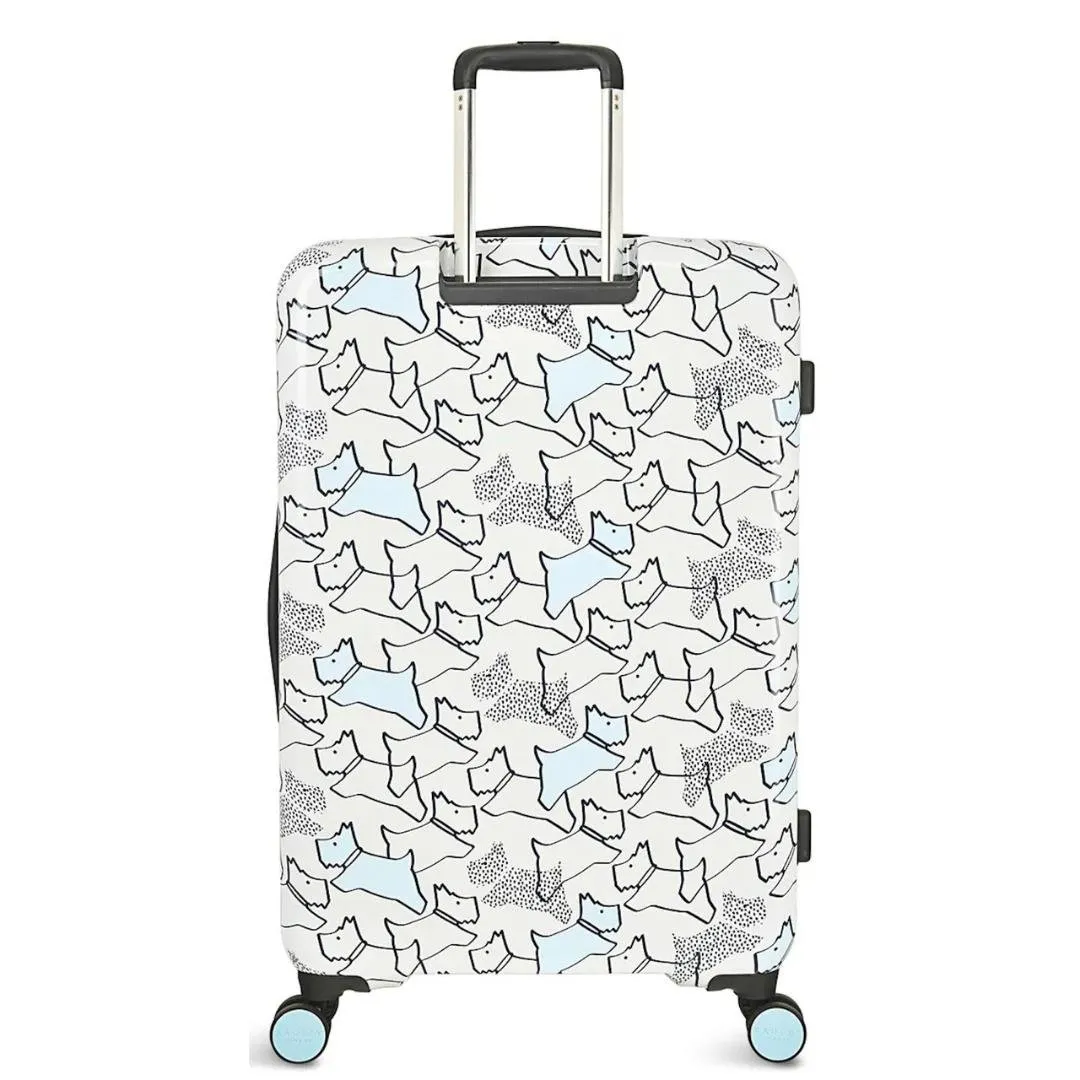Radley Texture Dog 4 Wheel Large Suitcase 79cm - Pale Blue