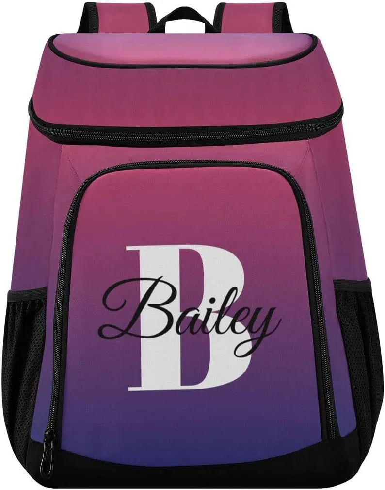 Rainbow Gradient Custom Cooler Backpack Leakproof Backpack Cooler Personalized Insulated Lunch Cooler Bag 30 Cans Camping Coolers for Men Women