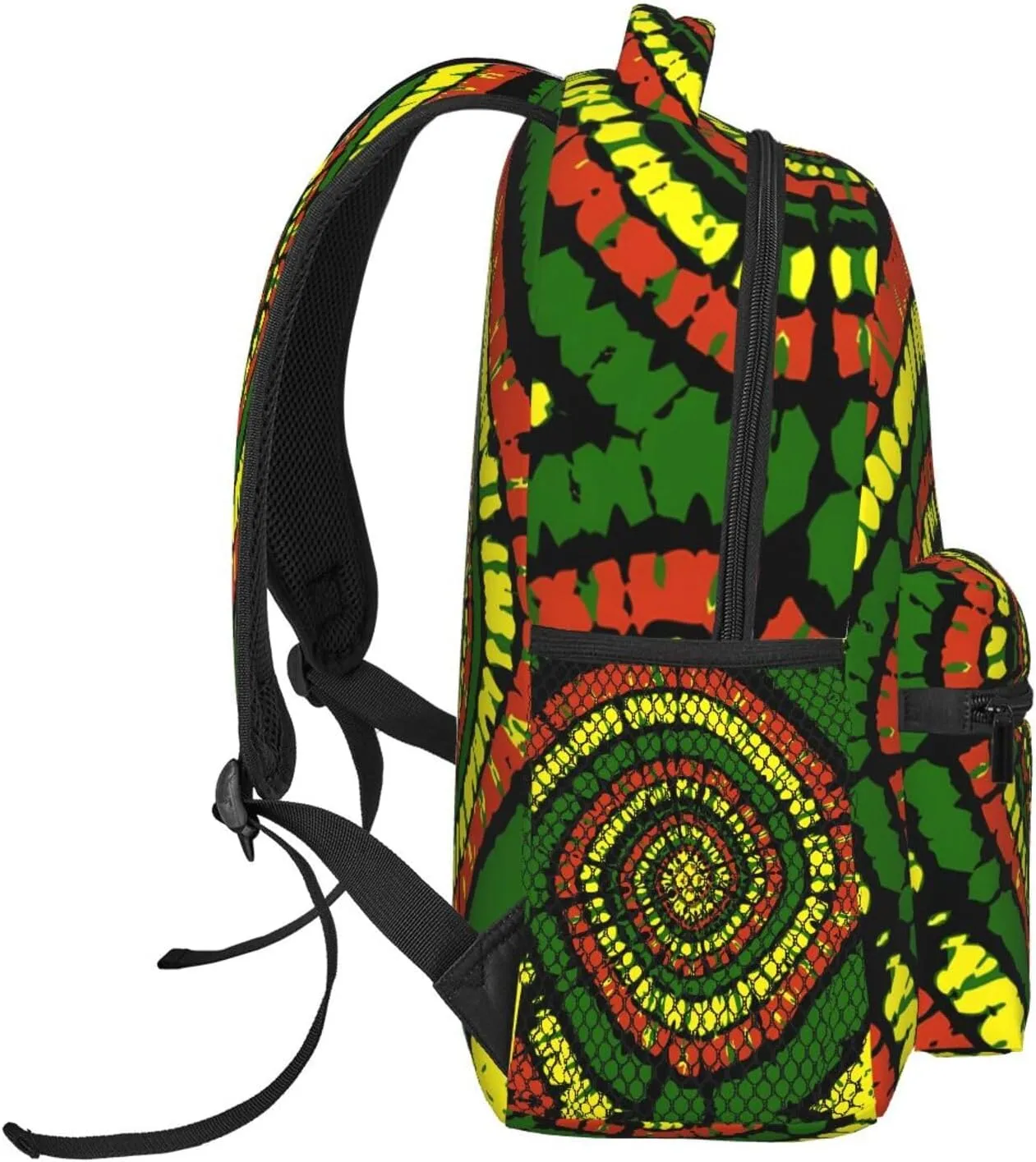 Rasta Tie Dye Casual Backpacks Sport Backpack Travel Rucksack Canvas Daypack Workout Bags with Pockets for Gym Working Hiking