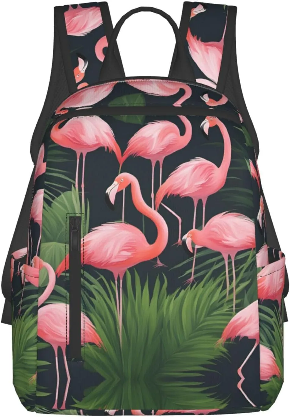 Red Flamingo Succulent Plants Print Lightweight Hiking Backpack Travel Bags Casual Daypacks Unisex Polyester backpacks