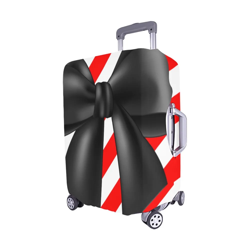 Red, White, & Bow Luggage Cover (Medium)