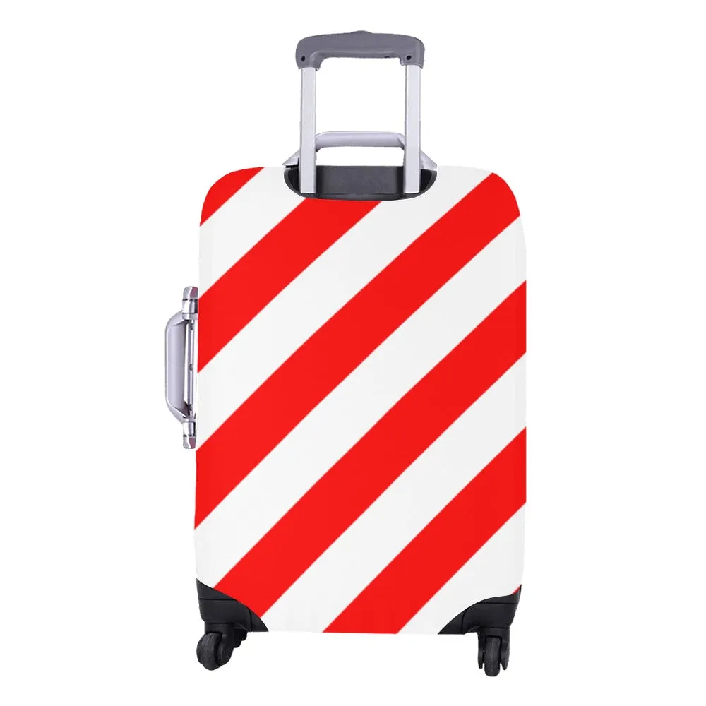 Red, White, & Bow Luggage Cover (Medium)