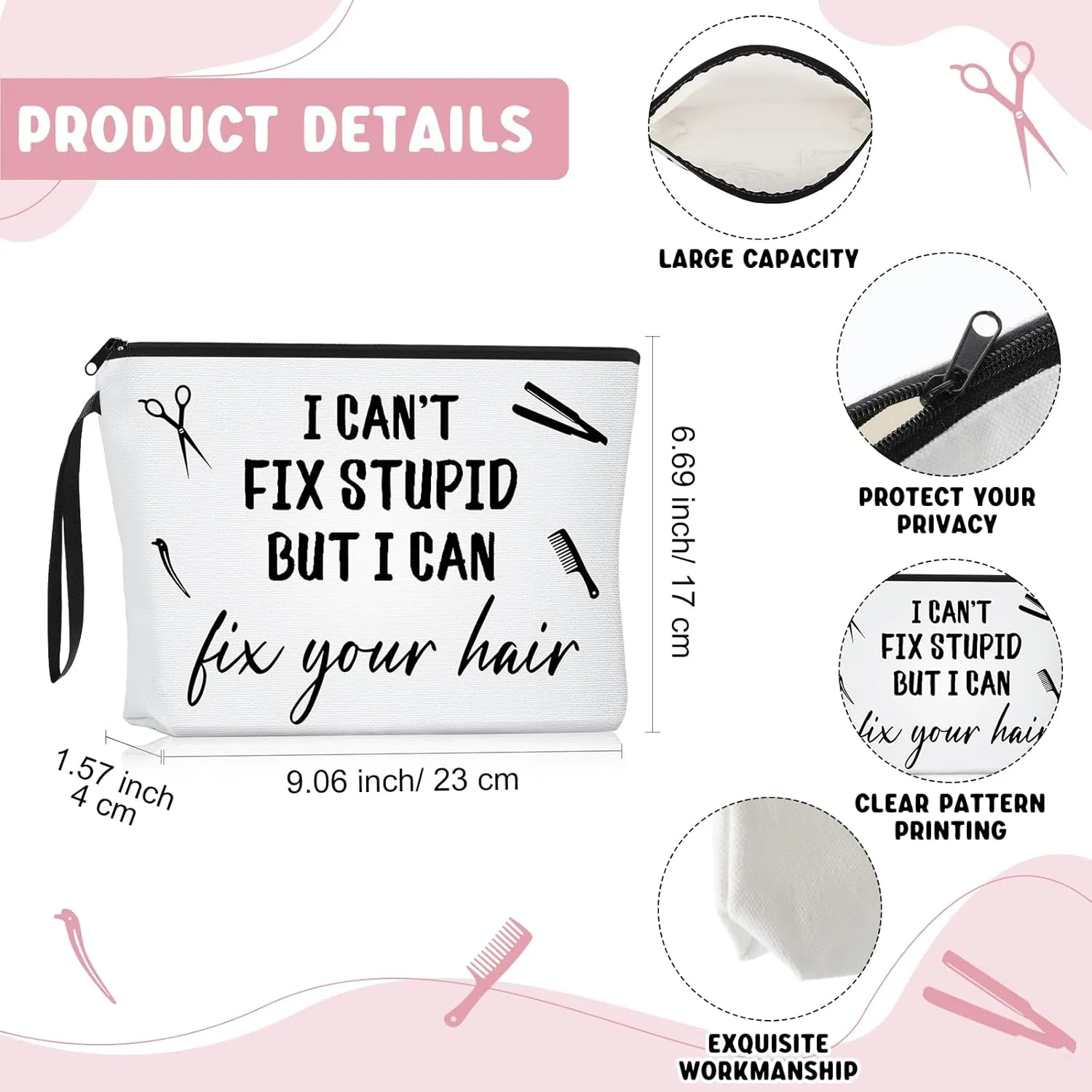 Reginary 3 Pcs Hairdresser Gifts Bulk for Women Men Hair Stylist Gifts Hair Dresser Makeup Bag Mug Keychain for Thank You Coworker