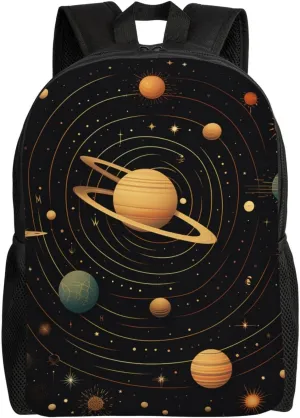 Retro astronomical pattern Travel Backpack for Men & Women 15.6 inch Laptop Backpack Waterproof Work Back Pack