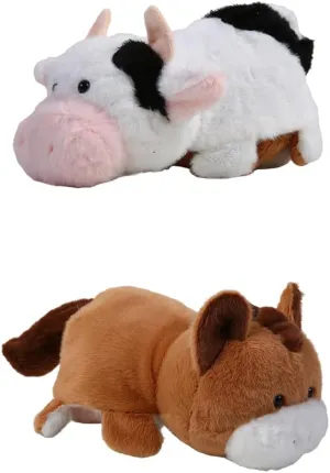 Reversible Cow & Horse Plush Toy – Flip Between Cow Horse – Soft Stuffed Animal for Kids, Nursery Decor & Stress Relief Gift