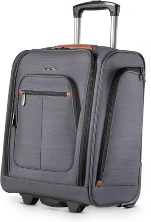 Ricardo Beverly Hills Montecito 2.0 Softside Underseat Carry-On Luggage with Wheels, Airplane Travel Essentials, Lightweight, Men and Women, Grey, 16-inch