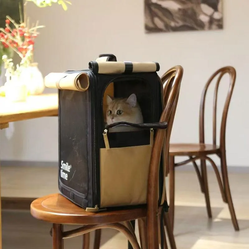 Roll Up Portable Cat Carrier Backpack Trolley Bag