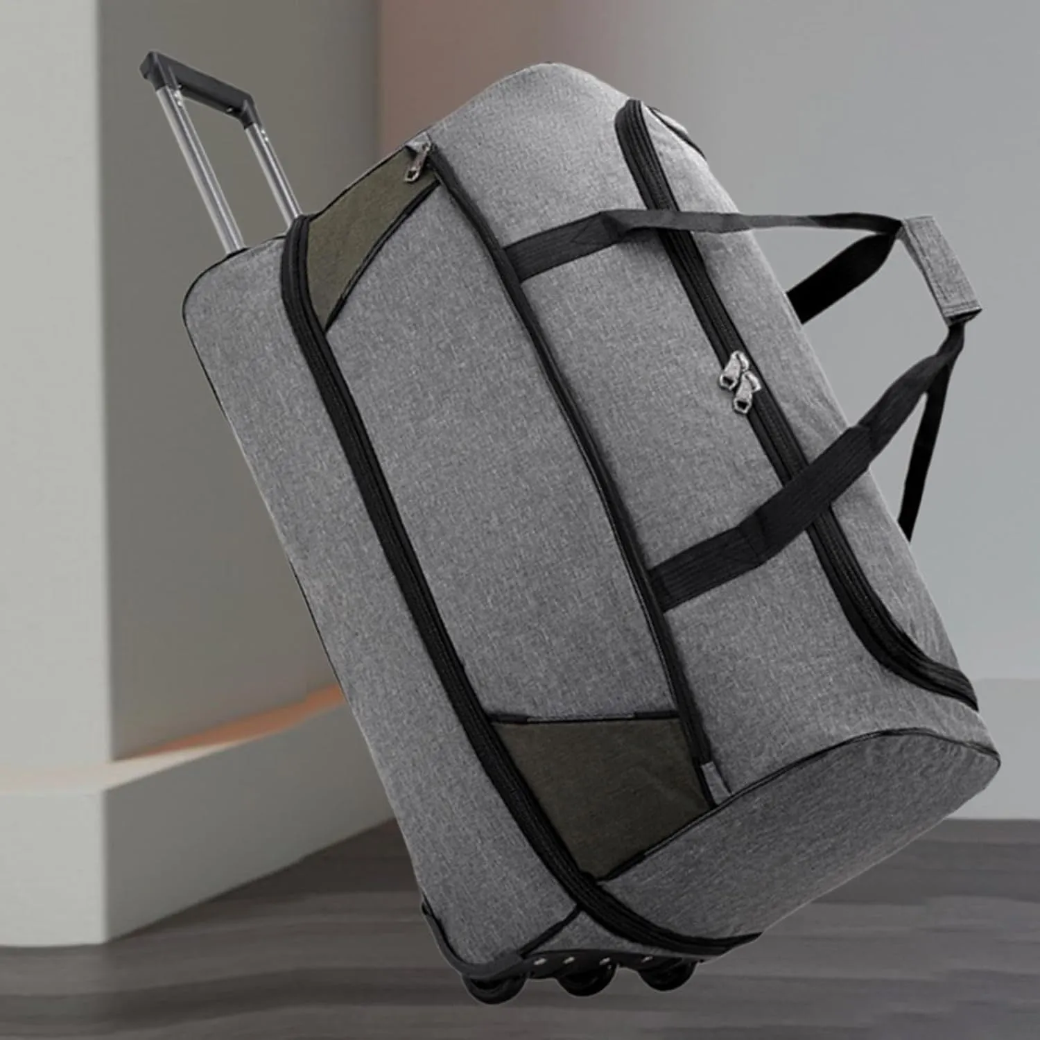 Rollers with Wheeled Travel Bag Foldable Travel Bag, Gray, S