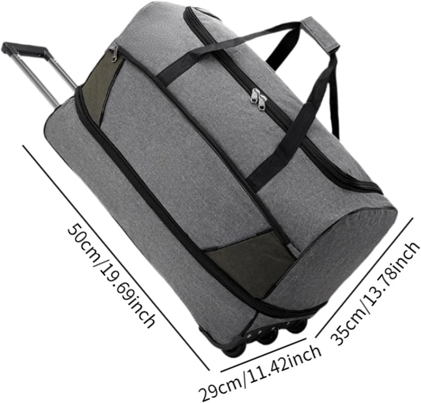 Rollers with Wheeled Travel Bag Foldable Travel Bag, Gray, S