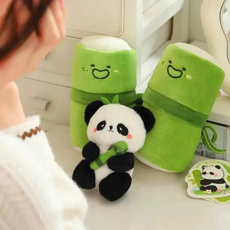 Royelux Bamboo Panda Plush Pendant - Adorable 10cm Soft Doll for Bags & Gifts