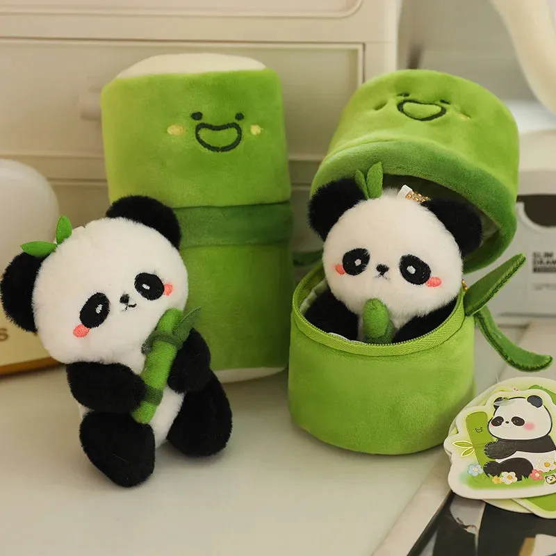 Royelux Bamboo Panda Plush Pendant - Adorable 10cm Soft Doll for Bags & Gifts