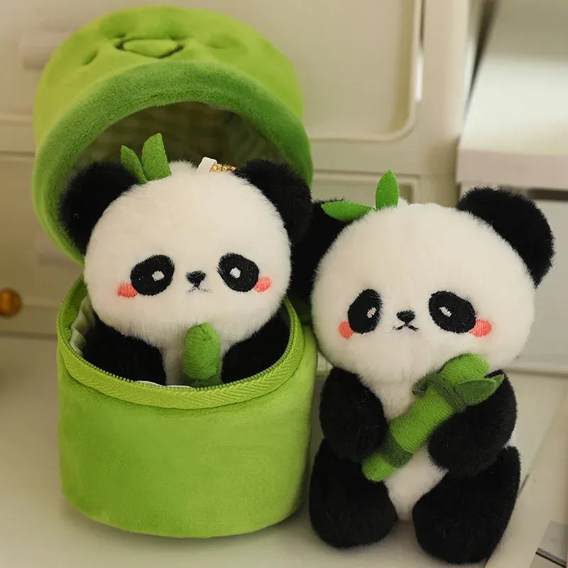 Royelux Bamboo Panda Plush Pendant - Adorable 10cm Soft Doll for Bags & Gifts