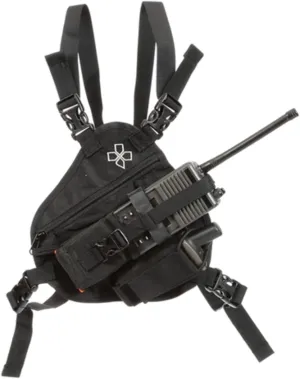 RP-1 Scout Radio Chest Harness for 2 Way Radio & Electronics | Search and Rescue, Ski Patrol, Emergency Response - Black