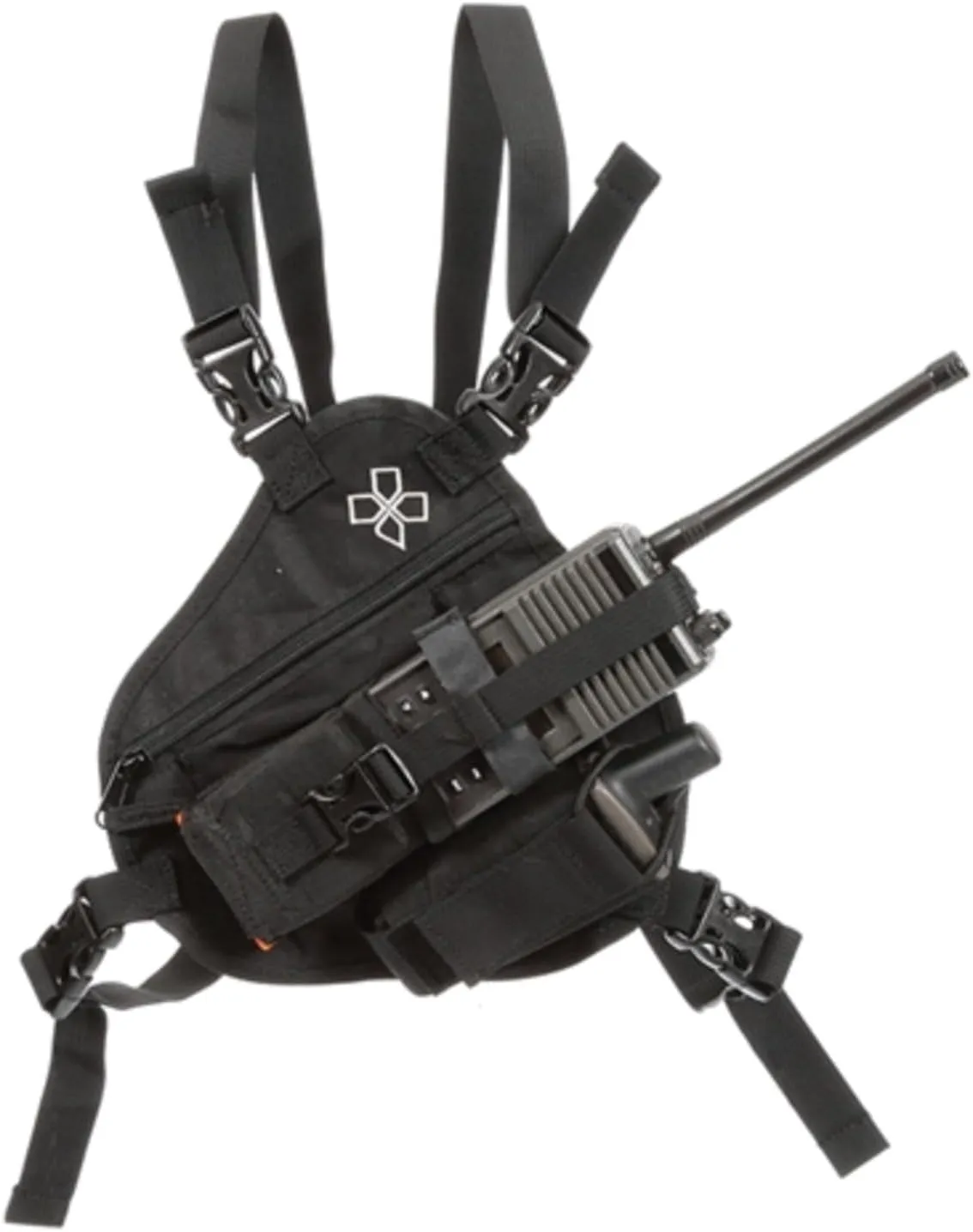 RP-1 Scout Radio Chest Harness for 2 Way Radio & Electronics | Search and Rescue, Ski Patrol, Emergency Response - Black