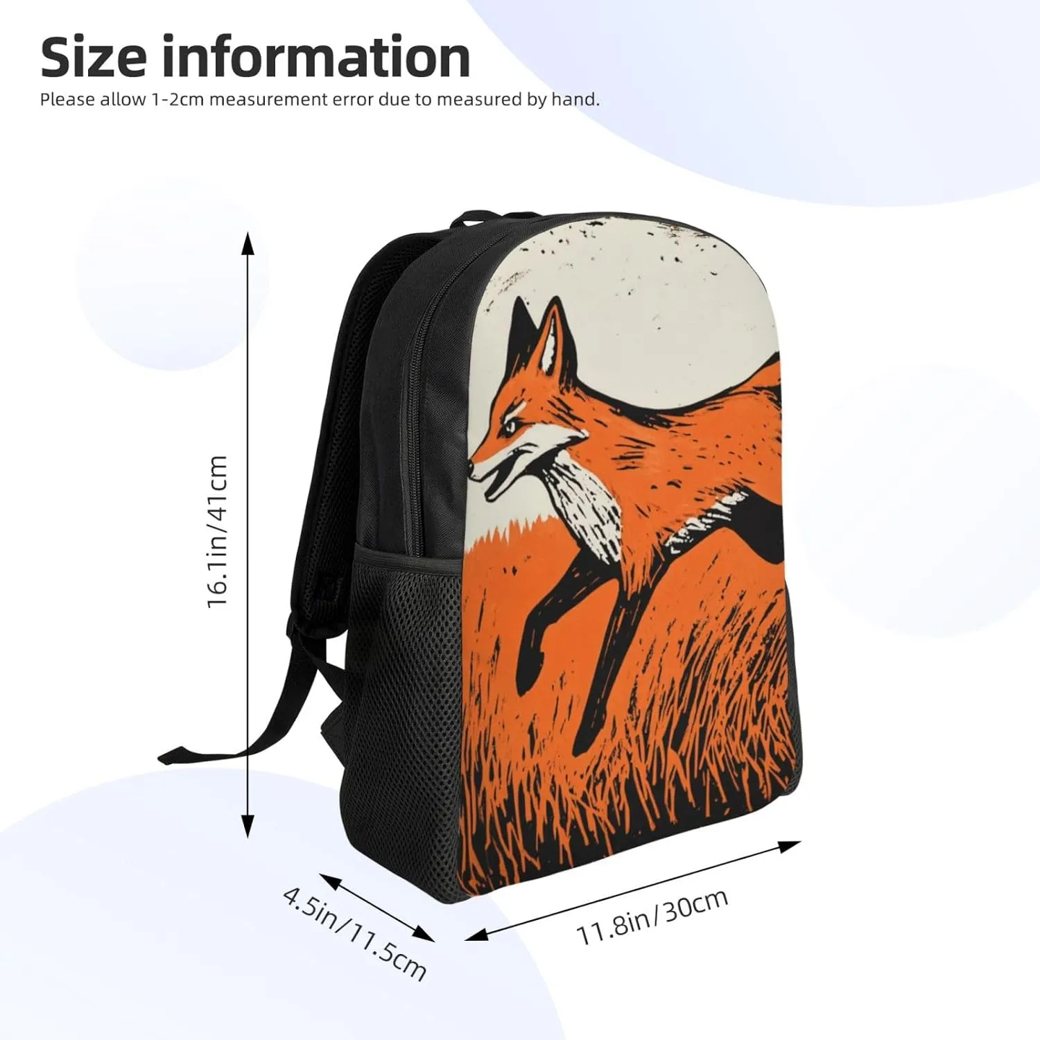 Running Fox Backpack Waterproof Anti Theft Durable Light Laptop Bag Backpacks For Women Men Travel Gym Backpack