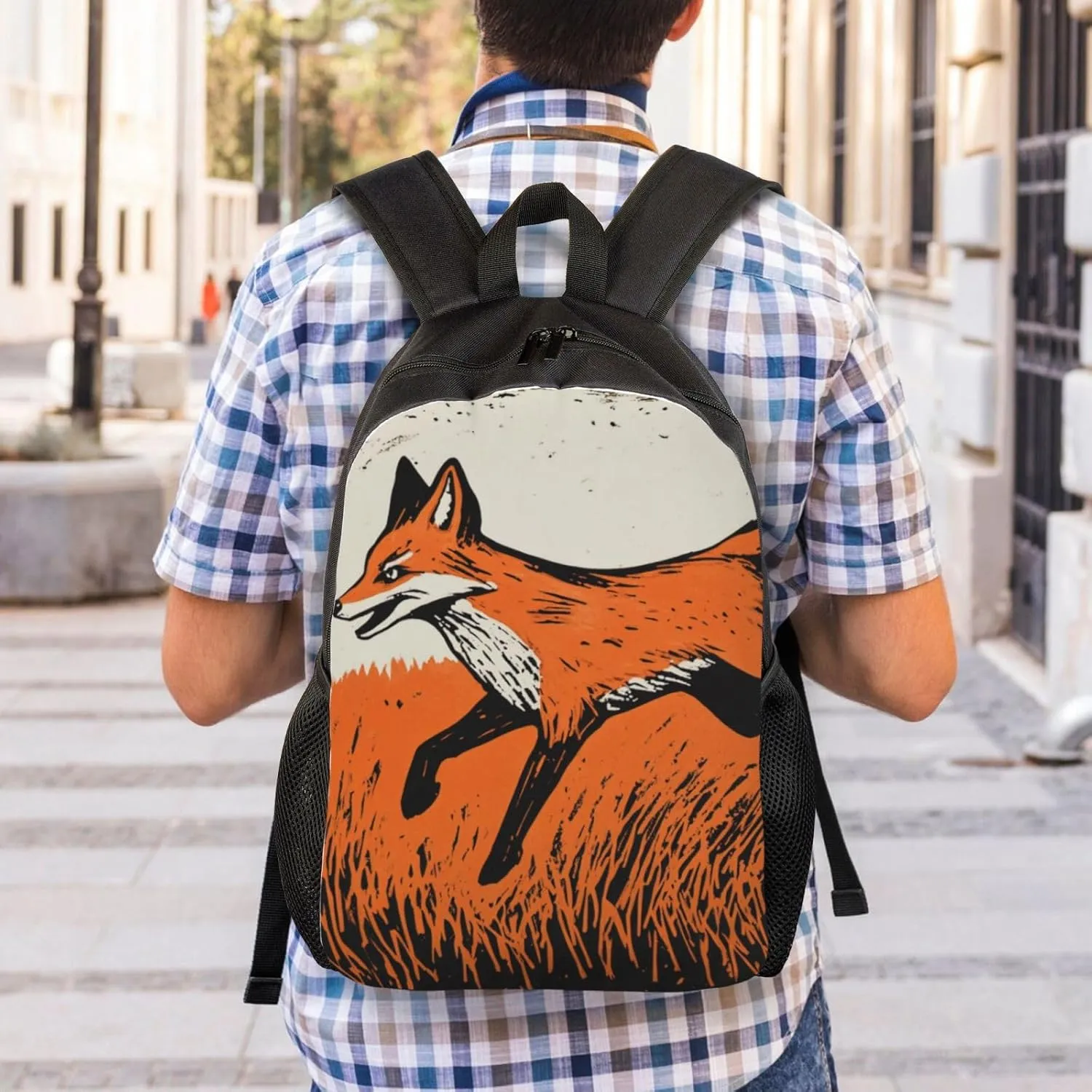 Running Fox Backpack Waterproof Anti Theft Durable Light Laptop Bag Backpacks For Women Men Travel Gym Backpack