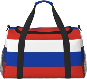 Russian Flag Foldable Travel Duffel Bag Tote Carry On Luggage Bag For Weekend Getaways, For Spontaneous Trips