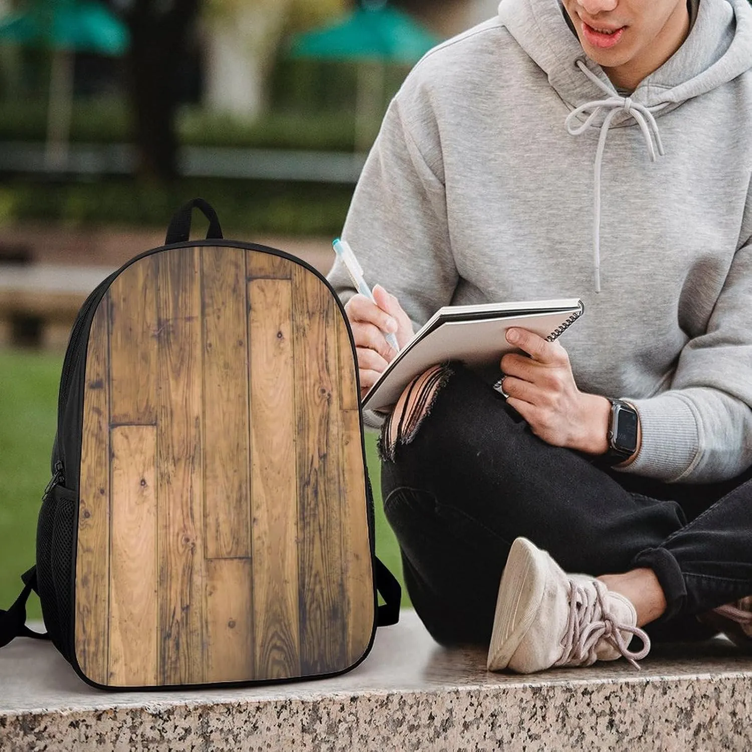Rustic Barn Wooden Wood Planks Farmhouse Backpack Lightweight Waterproof Backpacks Laptop Backpack for Unisex Casual Travel Daypacks Large Capacity