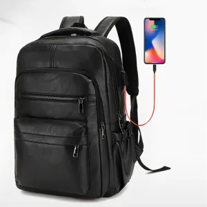 Sac à dos de chargement USB en cuir PU