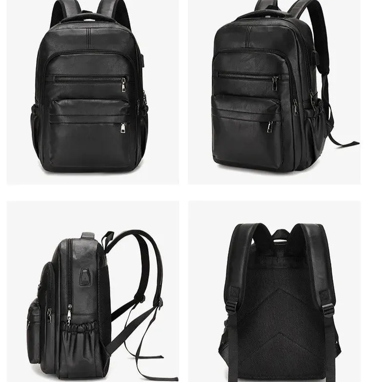 Sac à dos de chargement USB en cuir PU