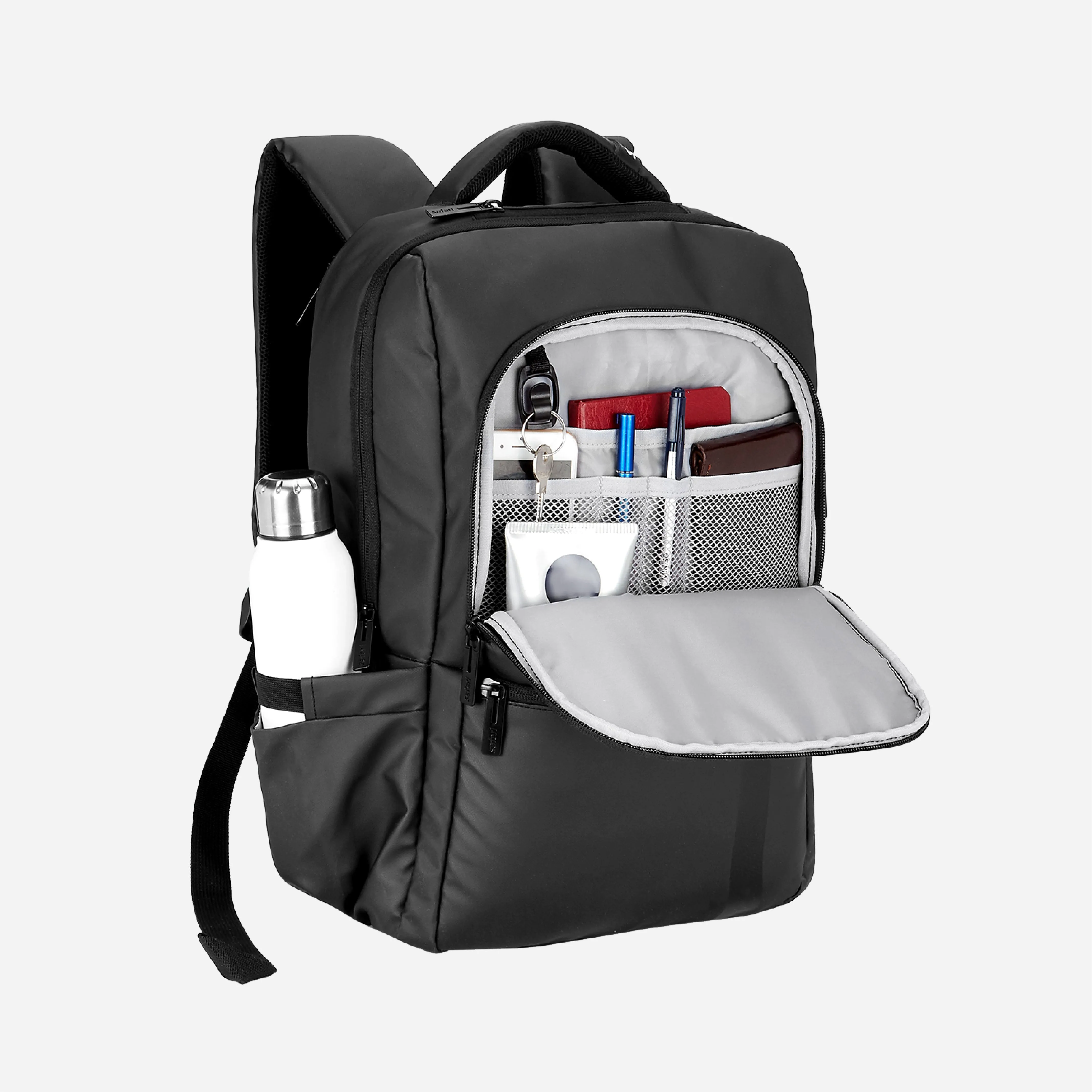 Safari Cosmo 16L Black Laptop Backpack With a USB Charging Port