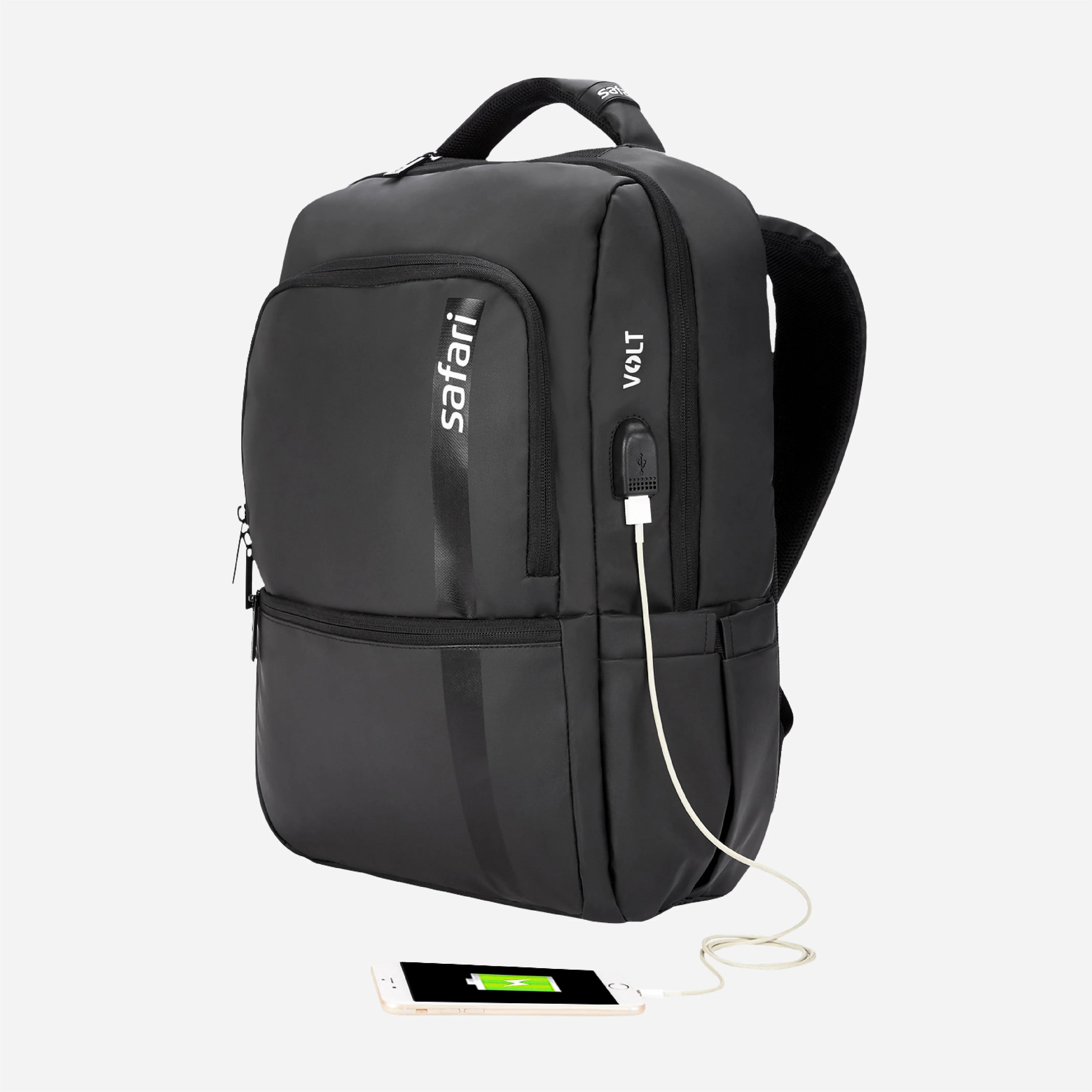 Safari Cosmo 16L Black Laptop Backpack With a USB Charging Port
