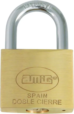 Safety Padlock | Includes 2 Keys | Normal Bow | Brass and Treated Steel Arch | for Gym Lockers, Doors, Closets, Suitcases, Backpacks | Double Lock | Width: 45 mm