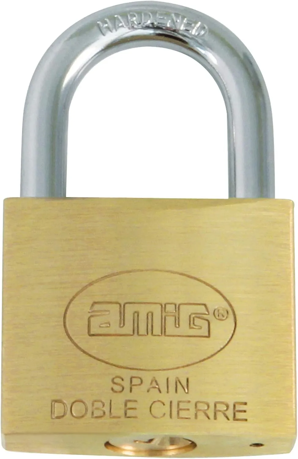 Safety Padlock | Includes 2 Keys | Normal Bow | Brass and Treated Steel Arch | for Gym Lockers, Doors, Closets, Suitcases, Backpacks | Double Lock | Width: 45 mm