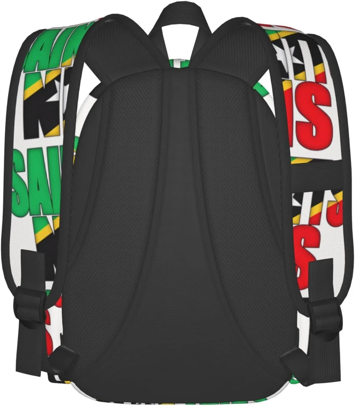 Saint Kitts Nevis Flag Casual Backpack Large Capacity Travel Backpacks Laptop Daypack Commuter Rucksack Adjustable Strap Sports Bags for Hiking Biking