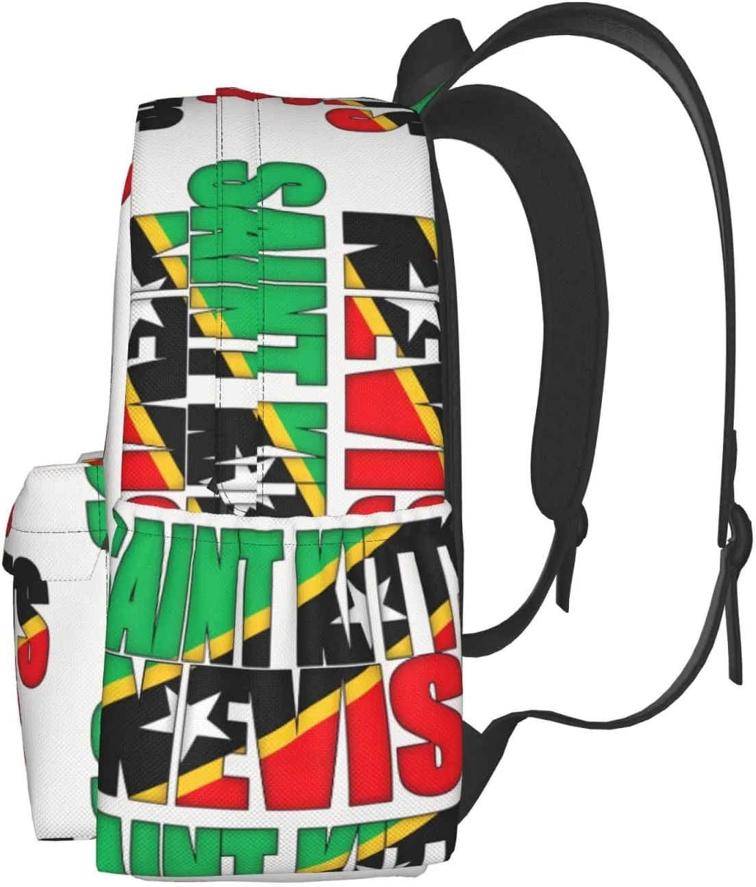 Saint Kitts Nevis Flag Casual Backpack Large Capacity Travel Backpacks Laptop Daypack Commuter Rucksack Adjustable Strap Sports Bags for Hiking Biking