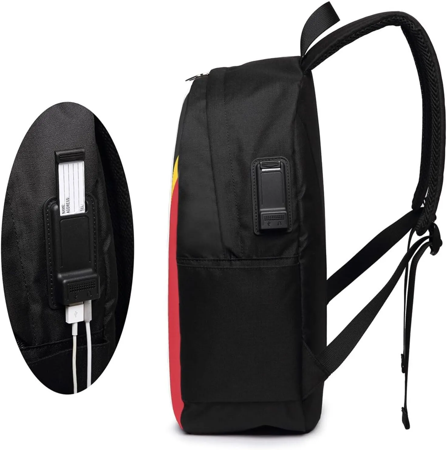 Saint Kitts Nevis Flag Laptop Backpacks Travel Backpack Casual Business Daypack Sport Rucksack Computer Bag Fits up to 17 Inch Notebook with USB Port