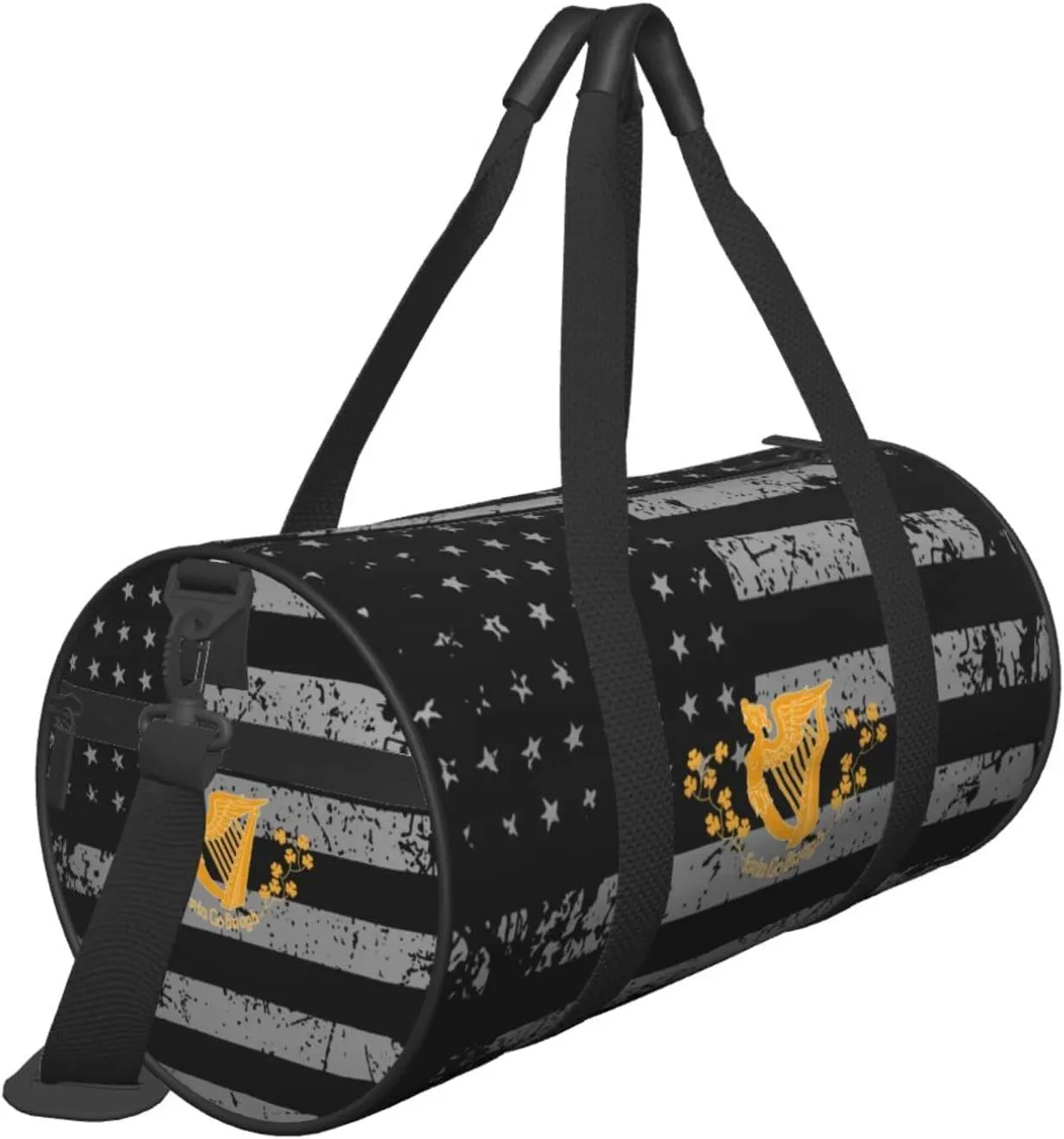Saint Patrick'S Battalion Travel Luggage Duffel Bag Sports Rolling Foldable Duffel Bag, Black