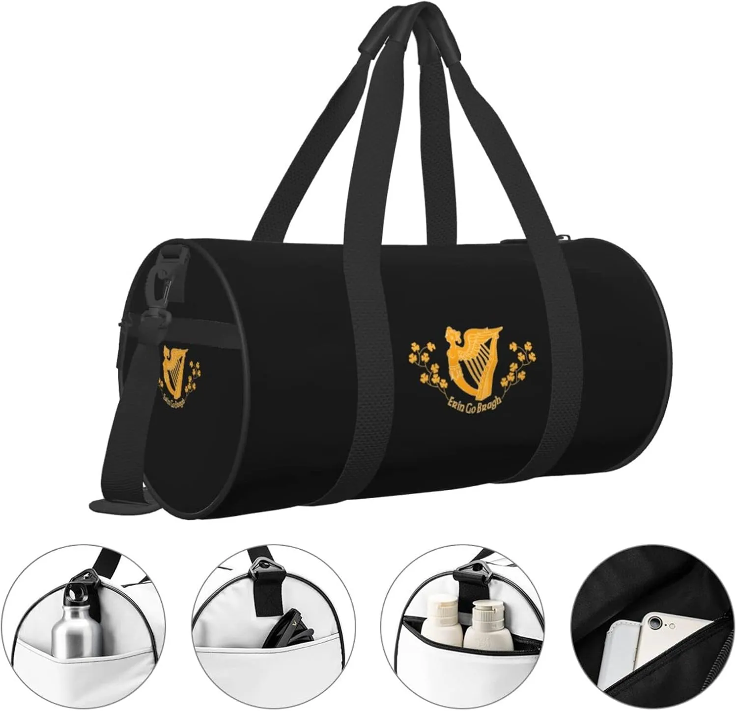 Saint Patrick'S Battalion Travel Luggage Duffel Bag Sports Rolling Foldable Duffel Bag, Black