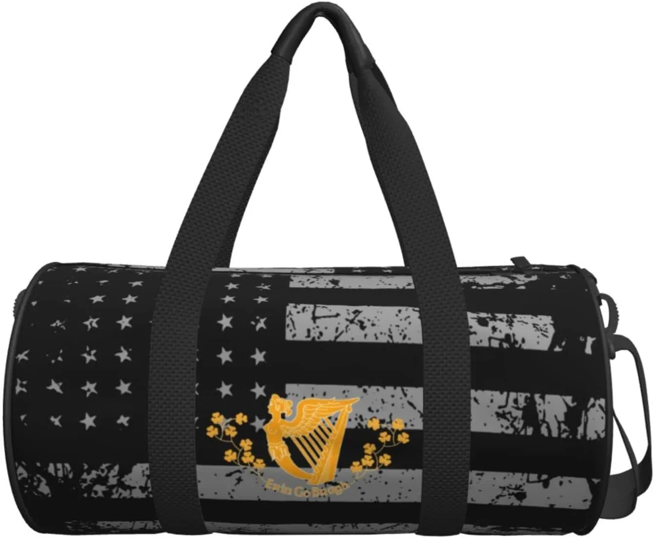 Saint Patrick'S Battalion Travel Luggage Duffel Bag Sports Rolling Foldable Duffel Bag, Black