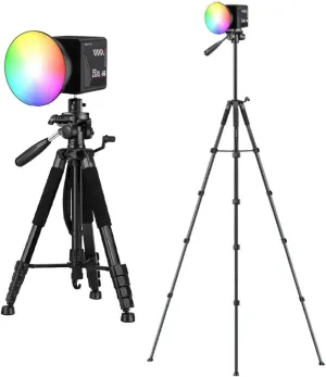 Sakerplus Handheld Portable Video Light|2500K-6500K Adjustable Color Temperature|10000mAh Battery|Vlog,Portrait,Studio,Live,Wedding,Spotlight (Black Handle&Tripod -Upgrade Custom Light)